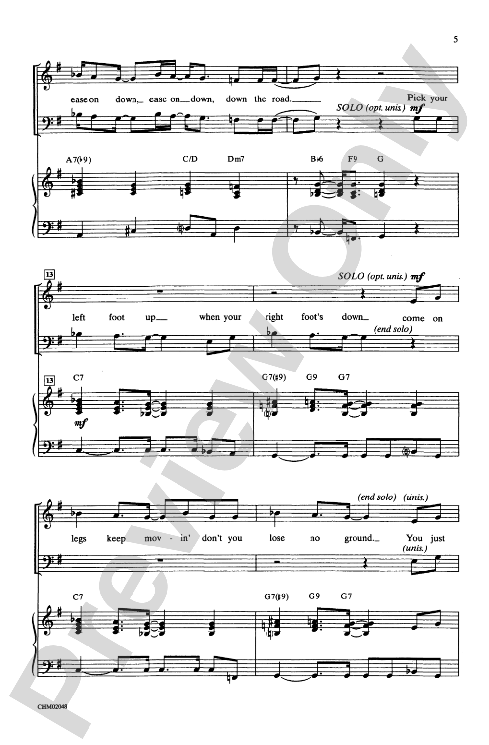 Ease on Down the Road (from <I>The Wiz</I>): SATB Choral Octavo