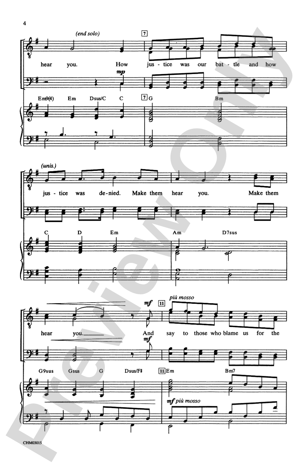 Make Them Hear You (from <I>Ragtime</I>): TTBB Choral Octavo