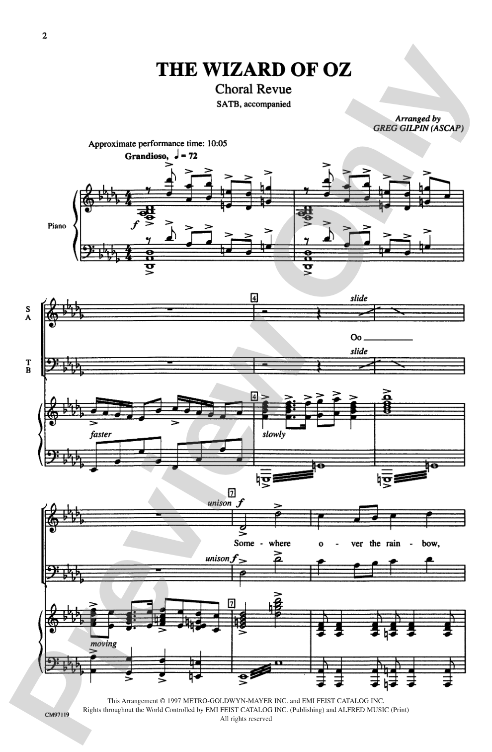 The Wizard of Oz -- Choral Revue: SATB Choral Octavo