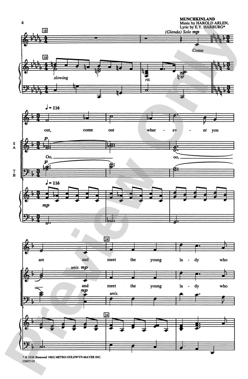 The Wizard of Oz -- Choral Revue: SATB Choral Octavo