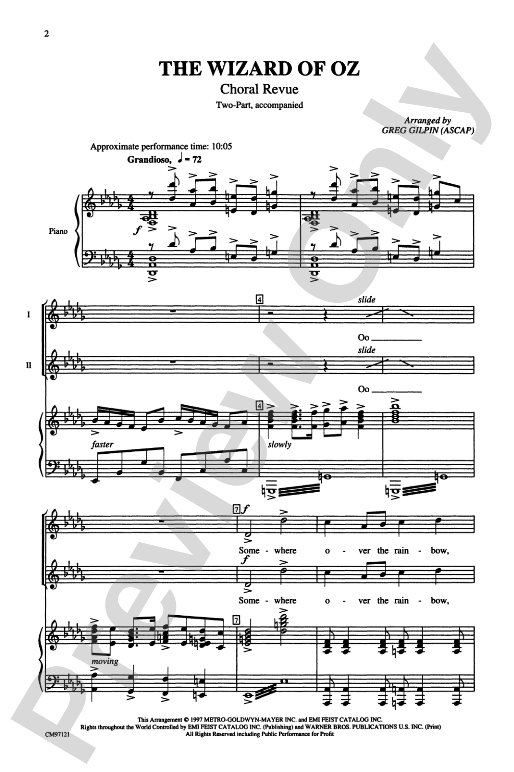 The Wizard of Oz -- Choral Revue: 2-Part Choral Octavo