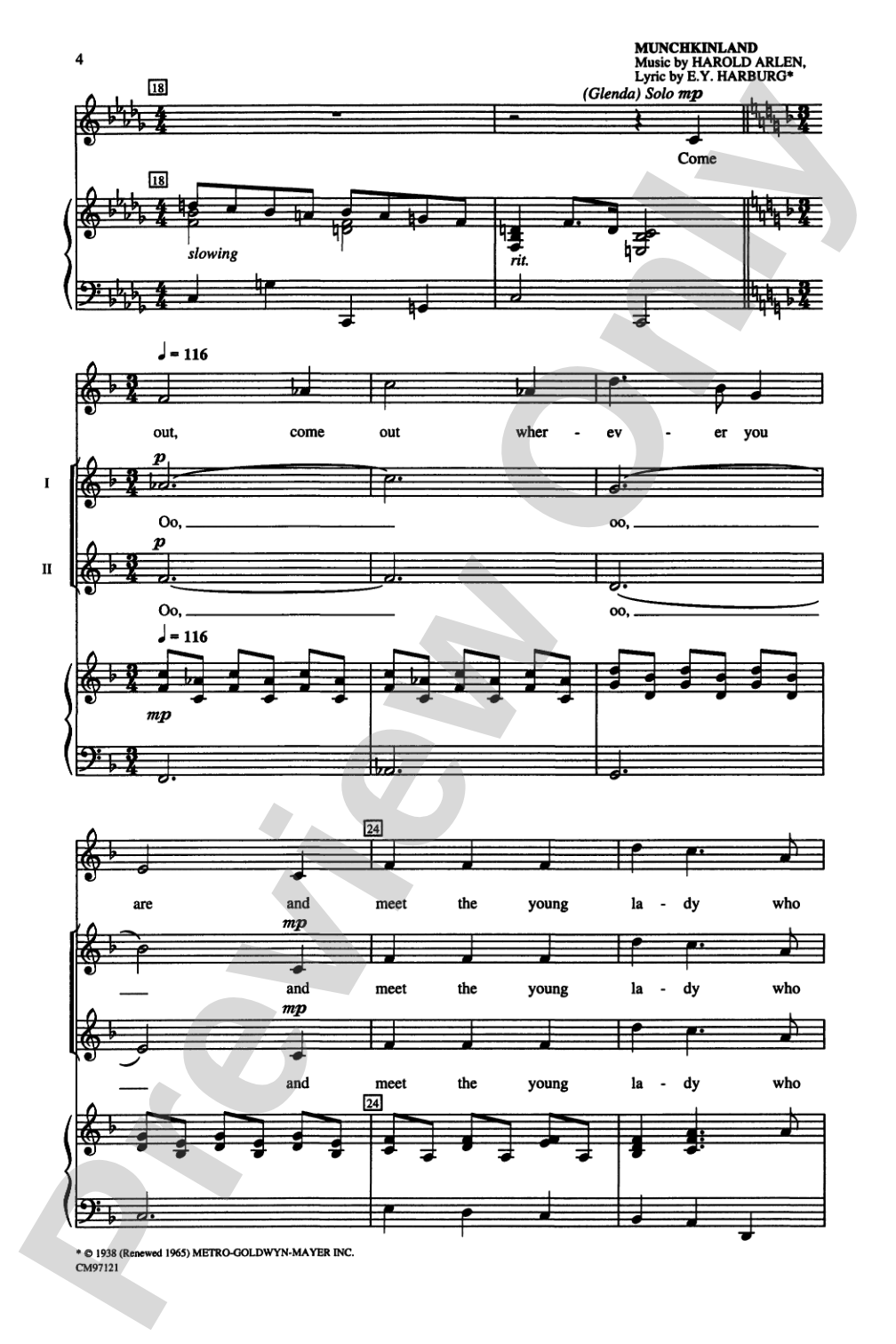 The Wizard of Oz -- Choral Revue: 2-Part Choral Octavo
