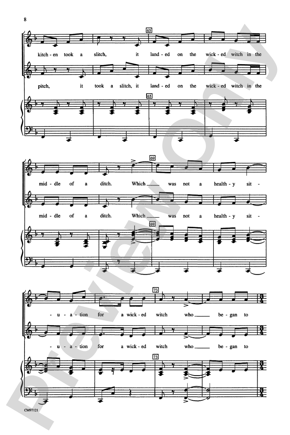 The Wizard of Oz -- Choral Revue: 2-Part Choral Octavo