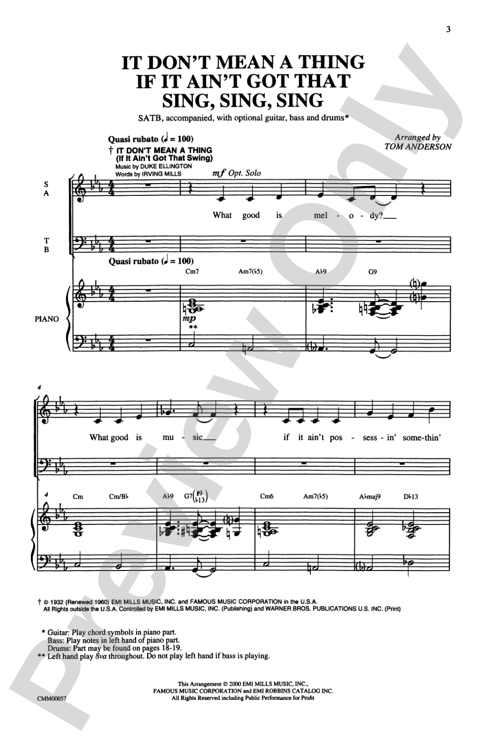 It Don't Mean a Thing If It Ain't Got That Sing, Sing, Sing: SATB Choral Octavo