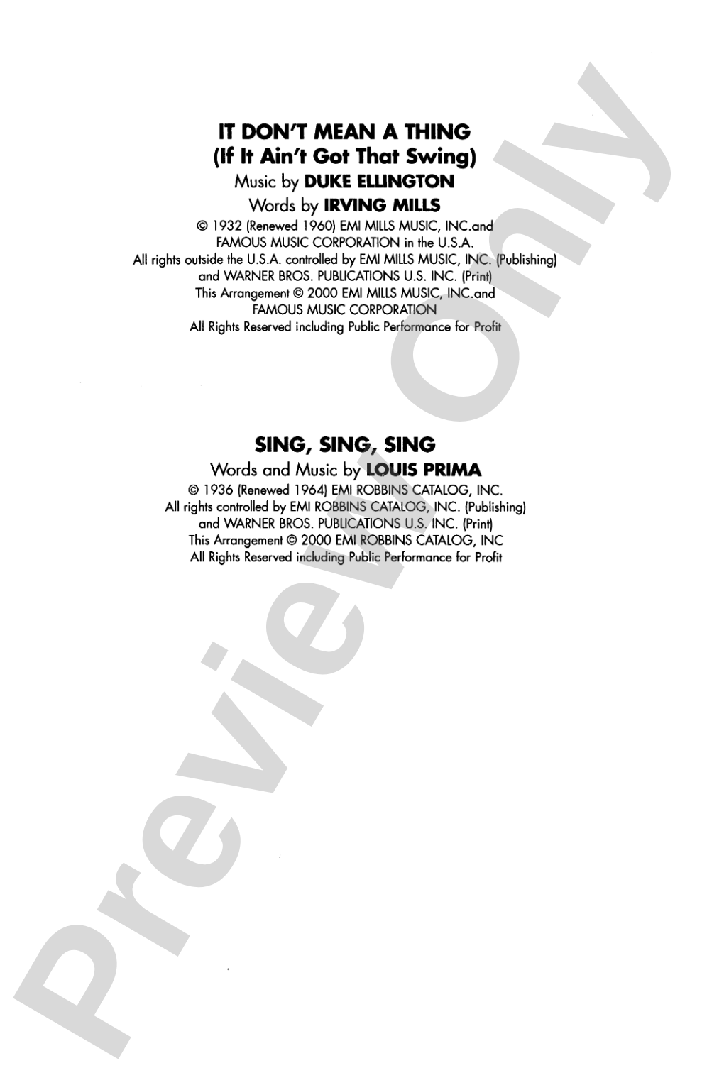 It Don't Mean a Thing If It Ain't Got That Sing, Sing, Sing: SAB Choral Octavo