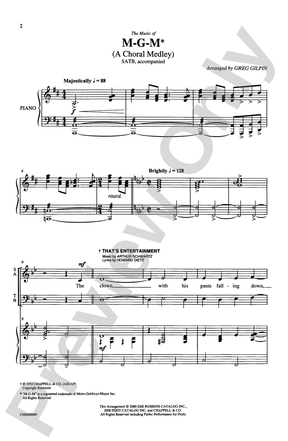 The Music of M-G-M (A Choral Medley): SATB Choral Octavo