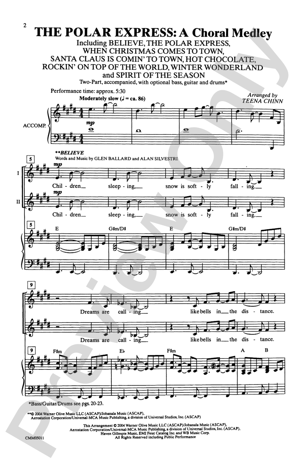 The Polar Express: A Choral Medley: 2-Part Choral Octavo