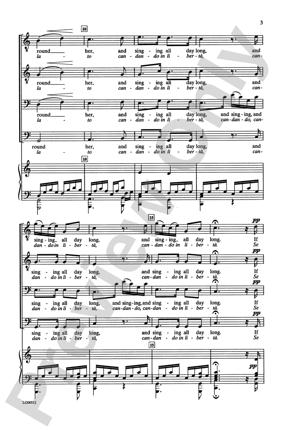 La Pastorella (The Shepherdess): TTBB Choral Octavo