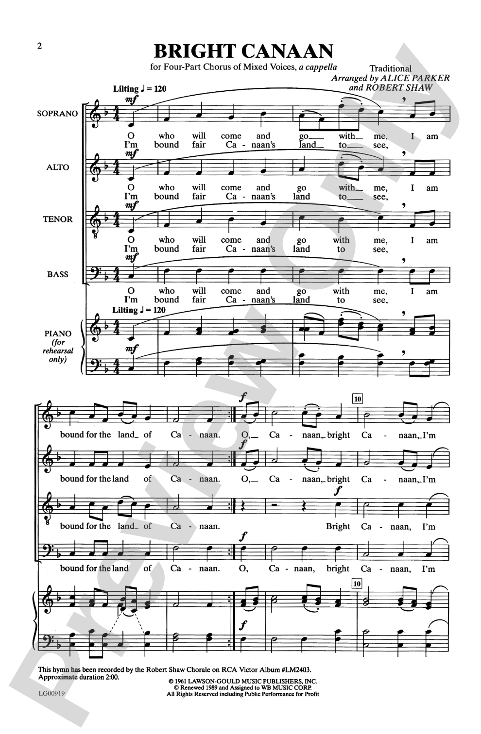 Bright Canaan: SATB Choral Octavo