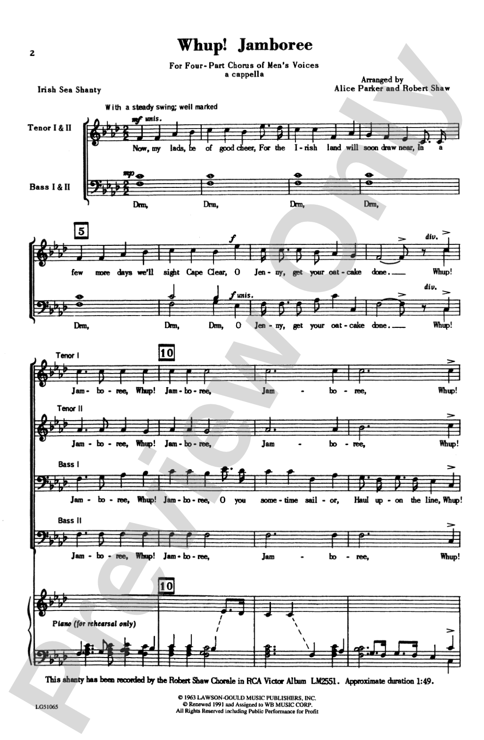 Whup! Jamboree: TTBB Choral Octavo