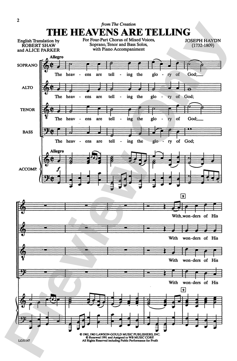 The Heavens Are Telling: SATB Choral Octavo