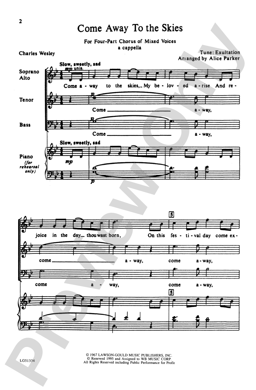 Come Away to the Skies: SATB Choral Octavo