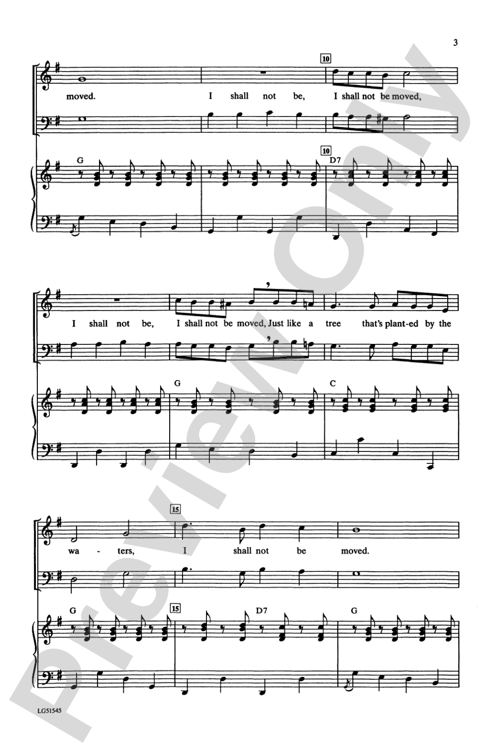 I Shall Not Be Moved: SATB Choral Octavo
