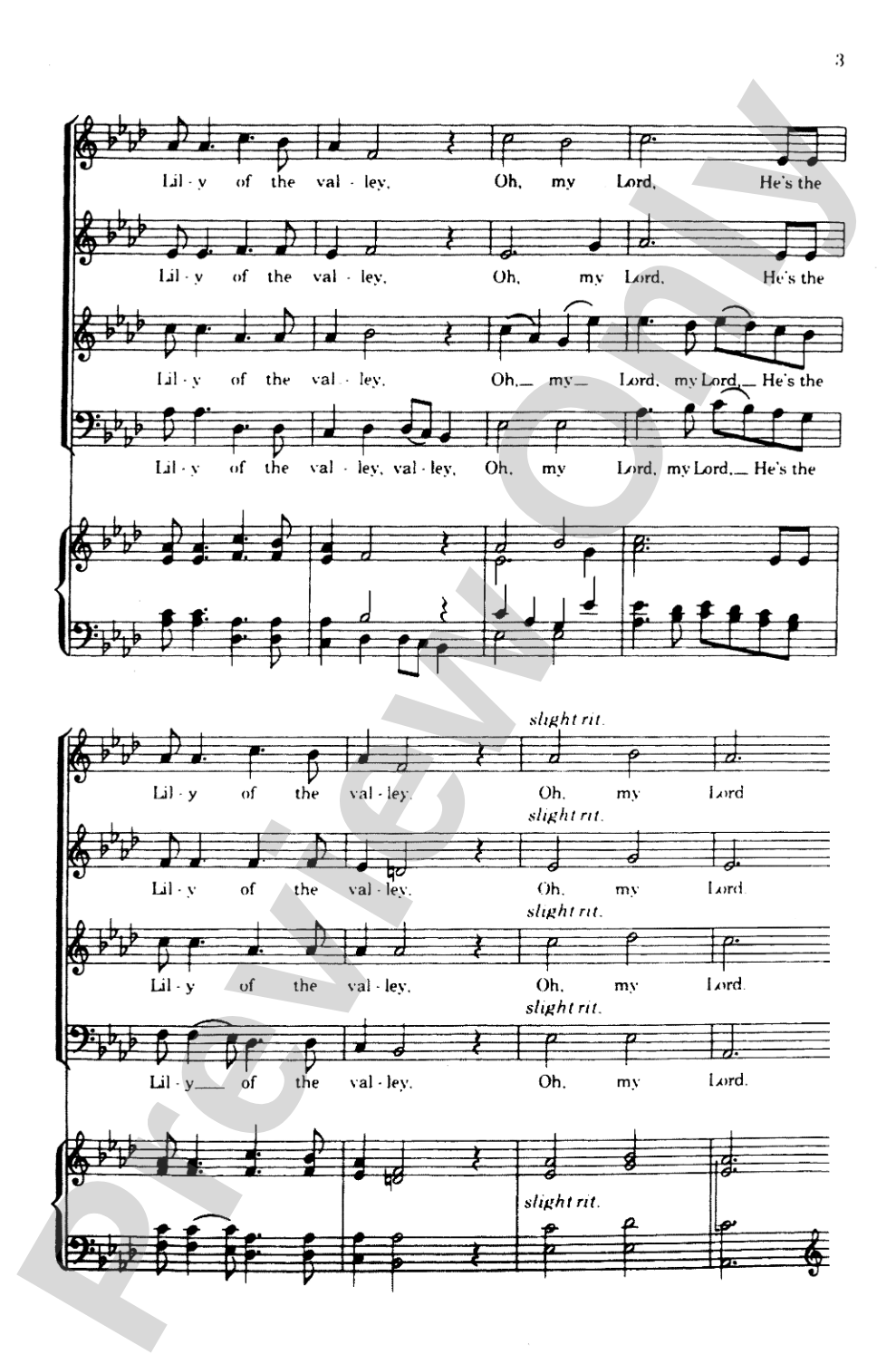 The Lily of the Valley: SATB Choral Octavo
