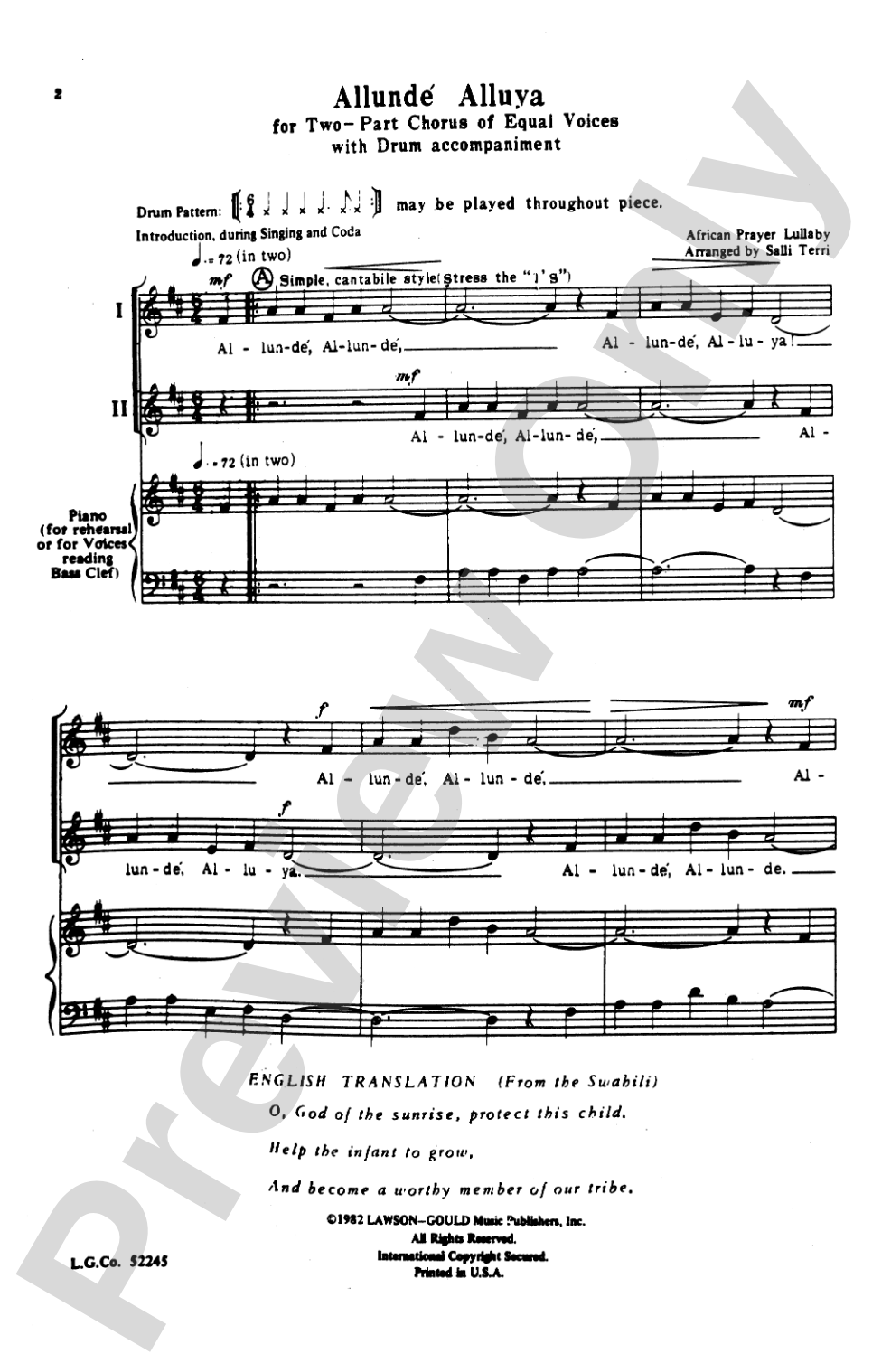 Allunde' Alluya: 2-Part Choral Octavo