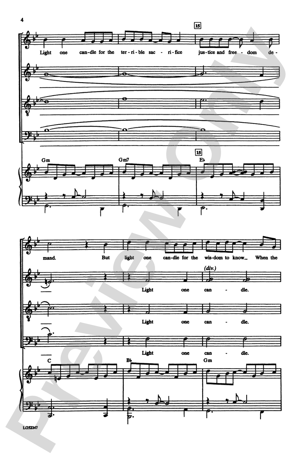 Light One Candle: SATB Choral Octavo