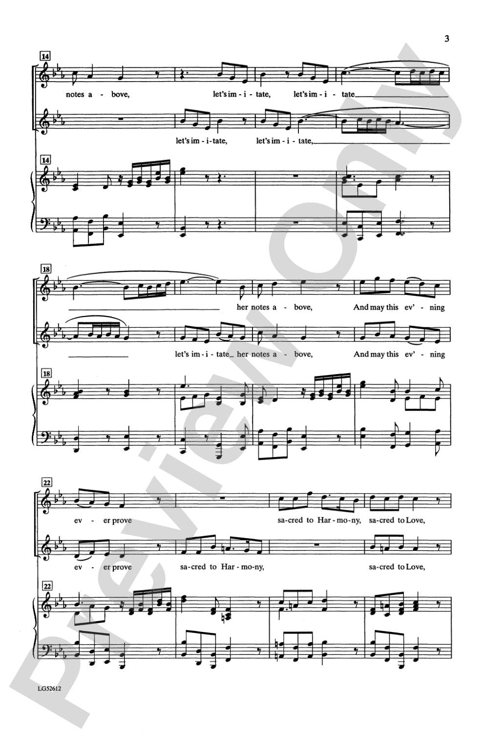 Let's Imitate Her Notes (from <I>Alexander's Feast</I>): 2-Part Choral Octavo