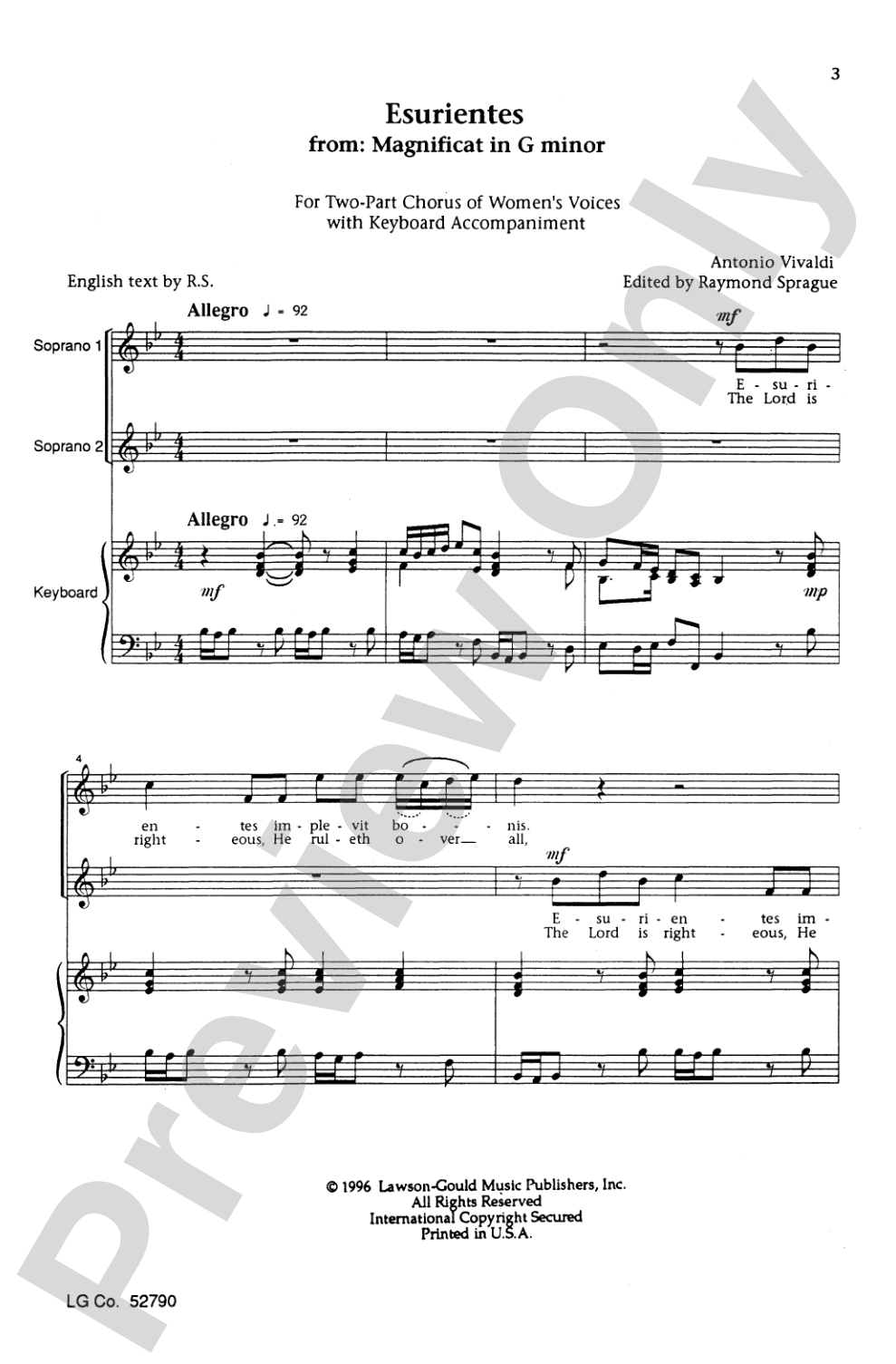Esurientes: 2-Part Choral Octavo