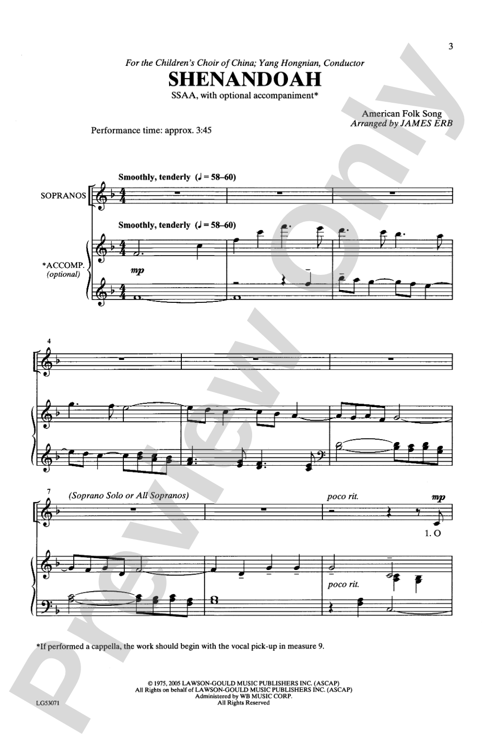 Shenandoah: SSAA Choral Octavo