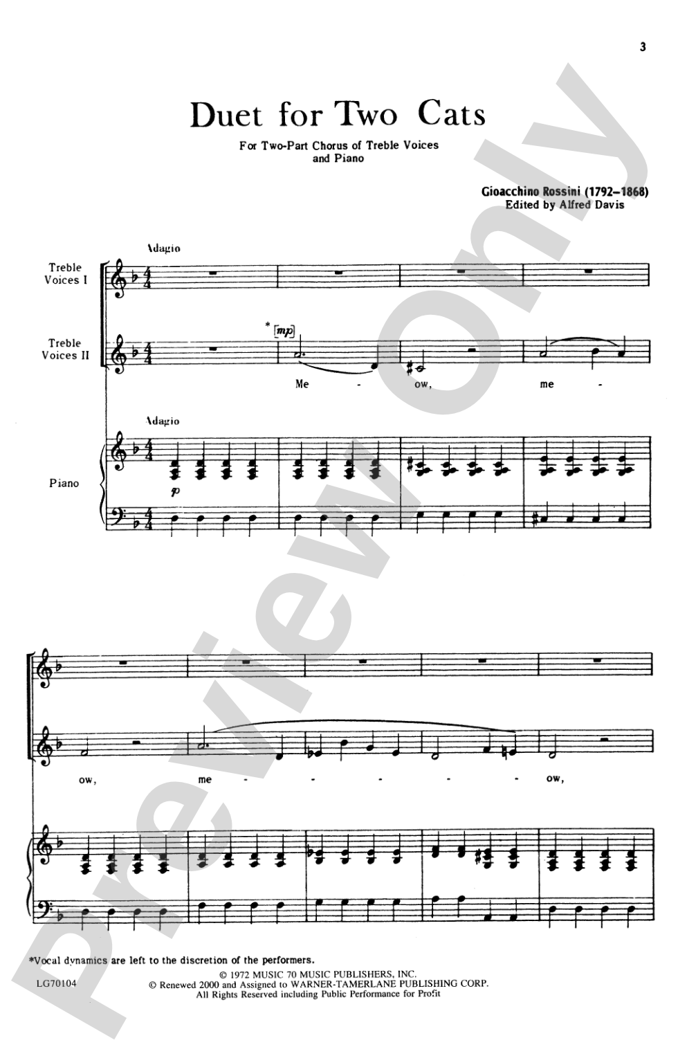 Duet for Two Cats: 2-Part Choral Octavo