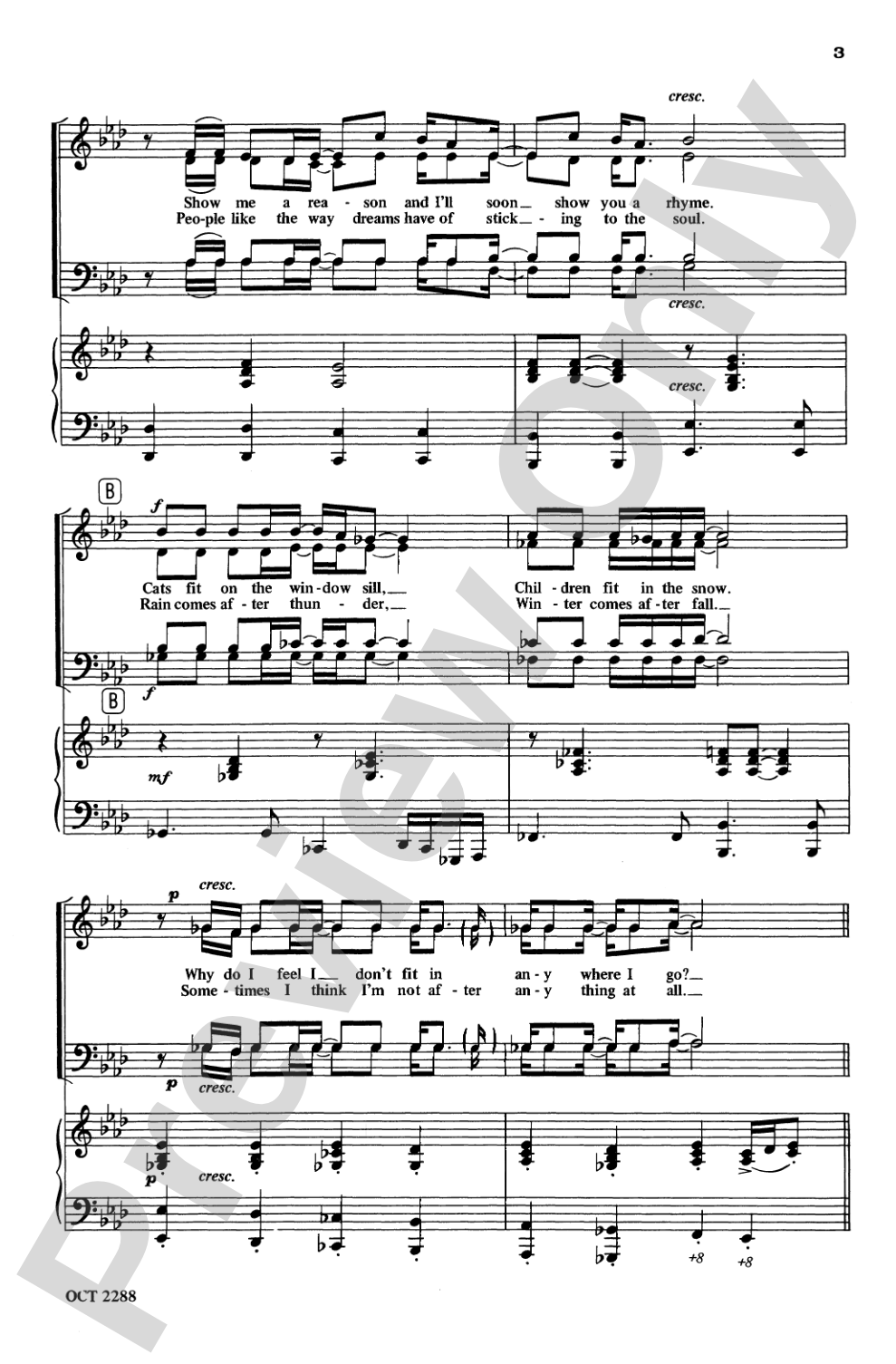 Corner of the Sky (from <I>Pippin</I>): SATB Choral Octavo