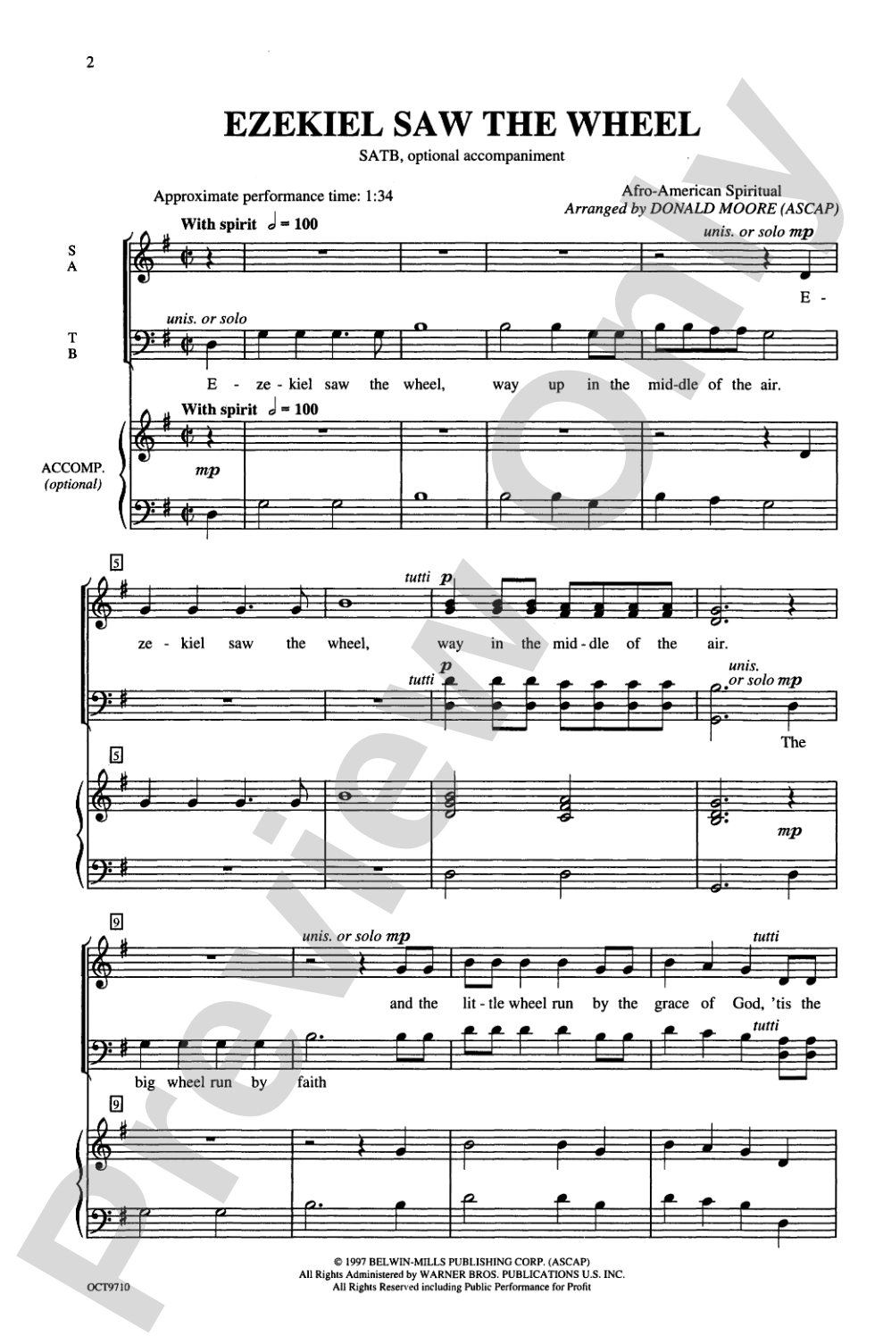 Ezekiel Saw the Wheel: SATB Choral Octavo