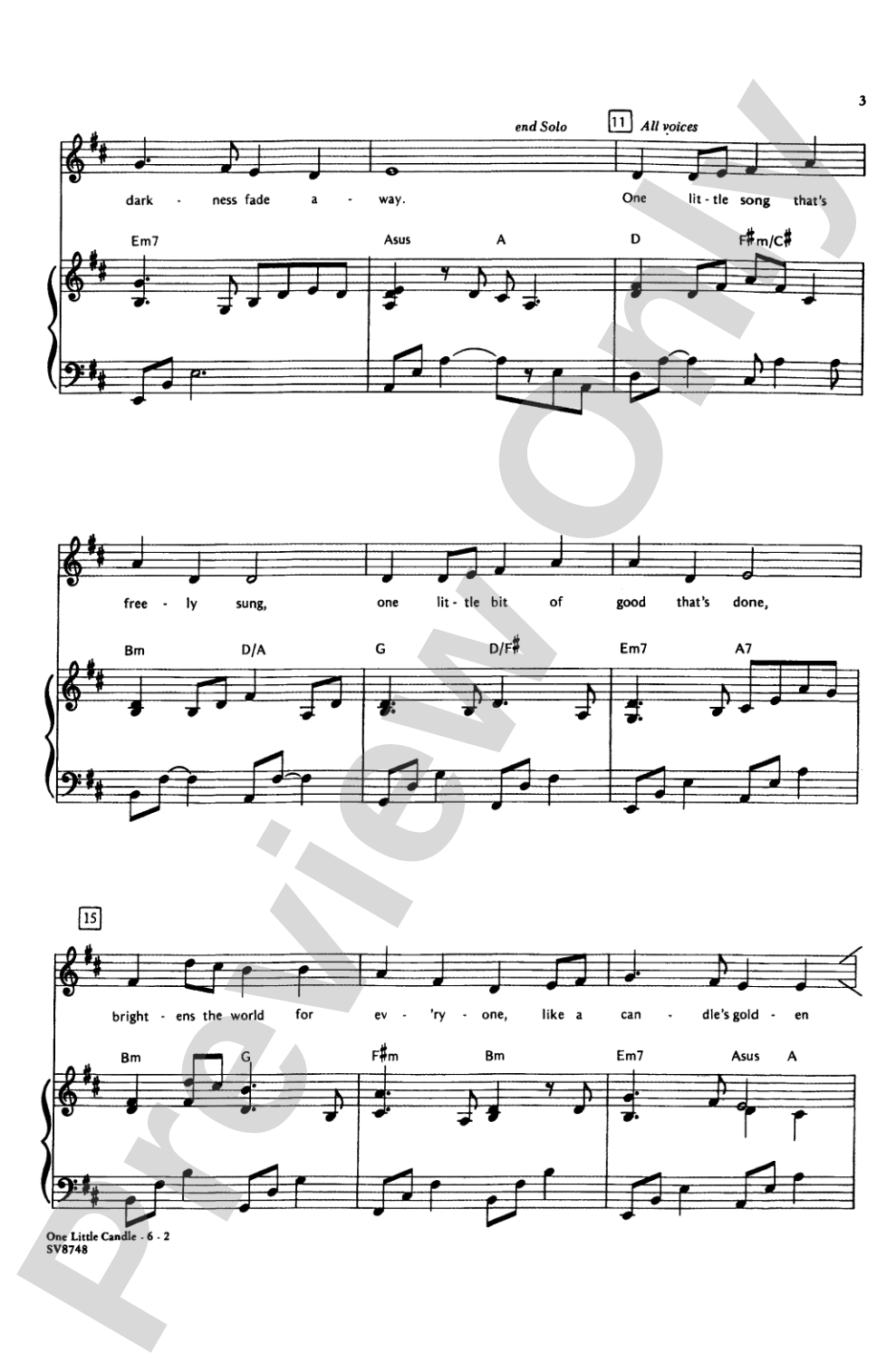 One Little Candle: 2-Part Choral Octavo