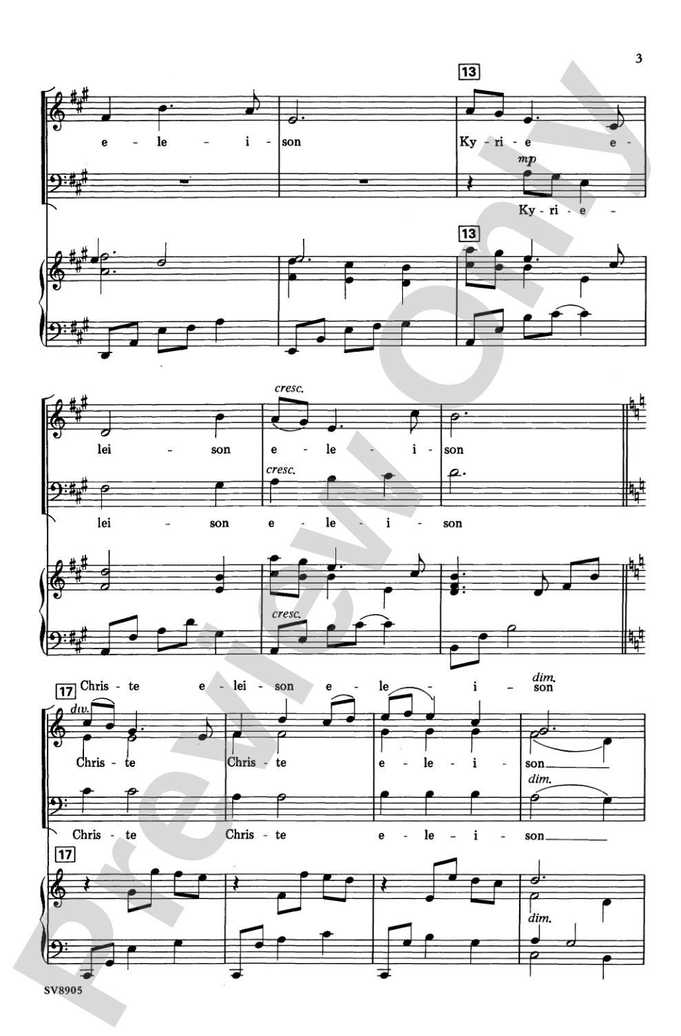 Kyrie: SAB Choral Octavo