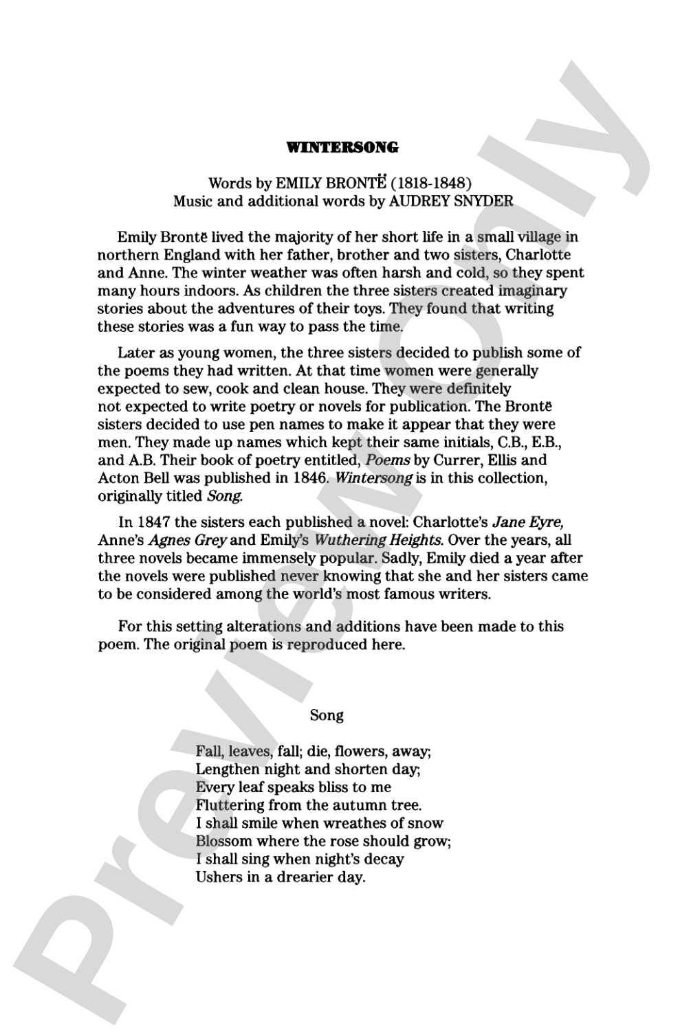 Wintersong: 2-Part Treble/Opt. SSA Choral Octavo