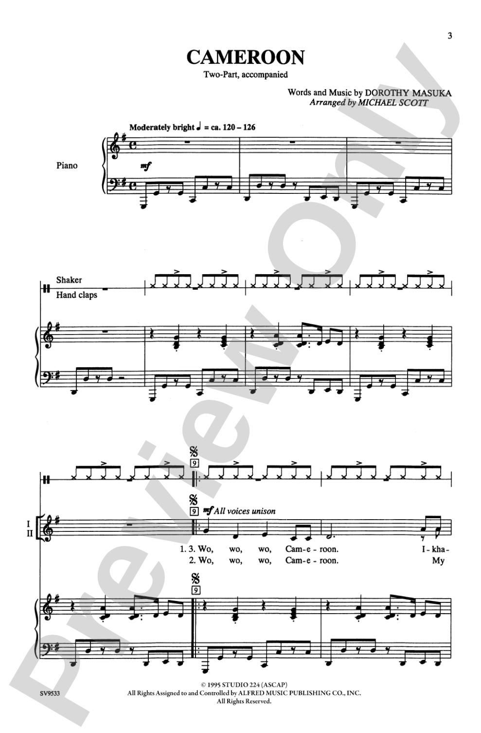 Cameroon: 2-Part Choral Octavo
