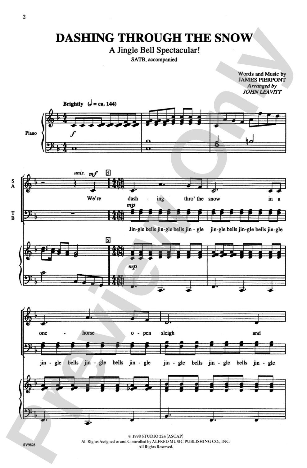 Dashing Through the Snow (A Jingle Bell Spectacular!): SATB Choral Octavo