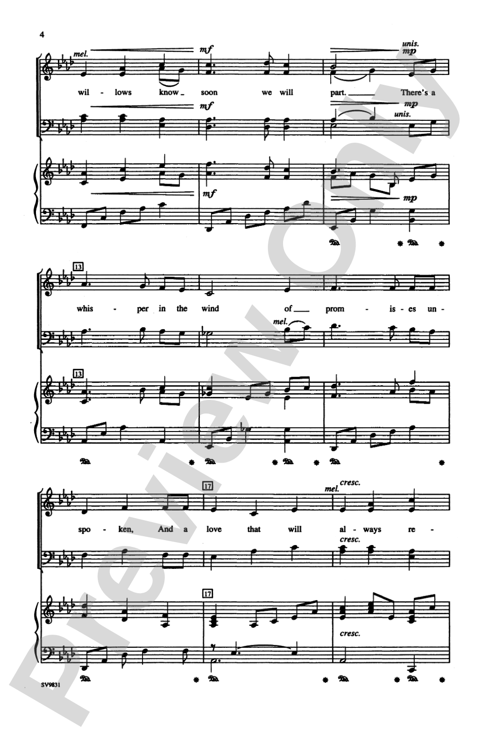 Ashokan Farewell (from "The Civil War," a Film by Ken Burns): SATB Choral Octavo