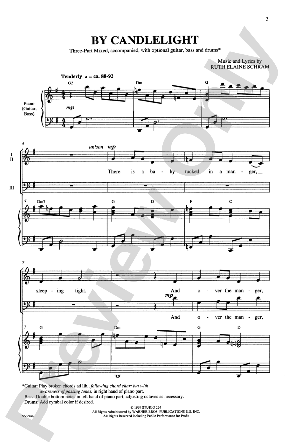 By Candlelight: 3-Part Mixed Choral Octavo