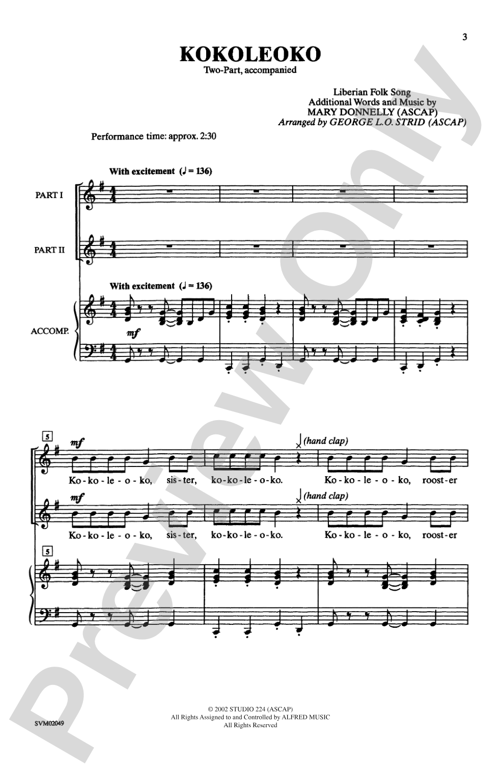 Kokoleoko: 2-Part Choral Octavo