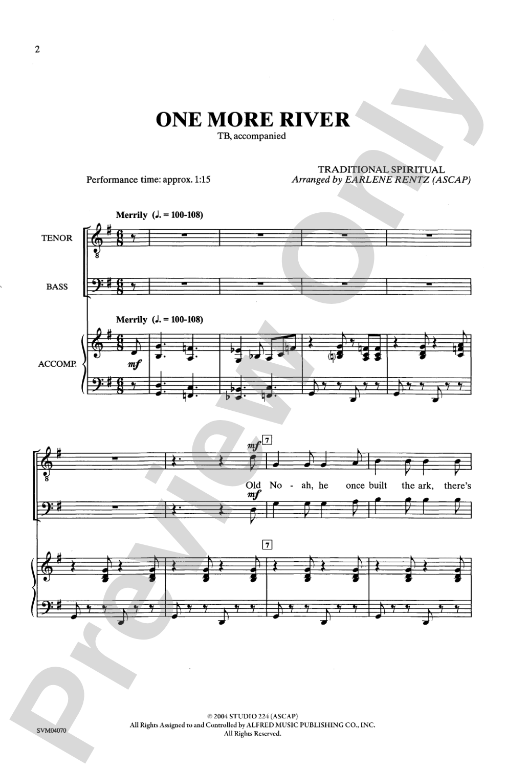 One More River: TB Choral Octavo