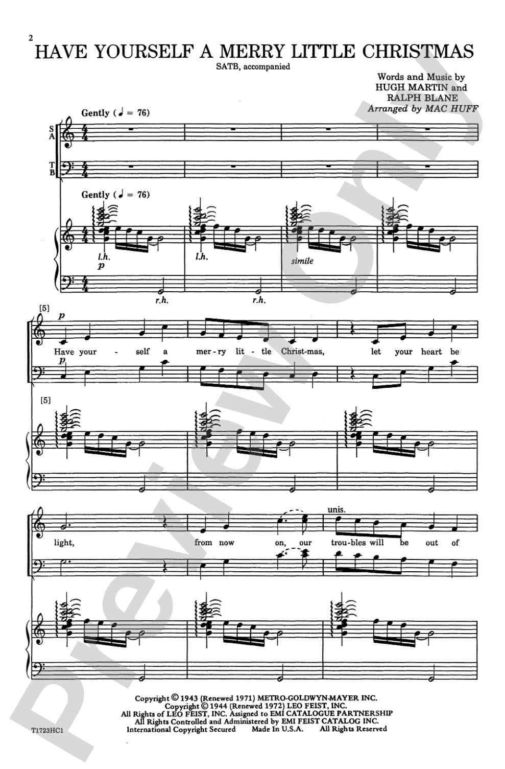 Have Yourself a Merry Little Christmas: SATB Choral Octavo