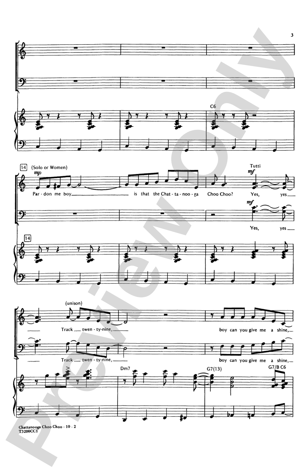 Chattanooga Choo Choo: SATB Choral Octavo