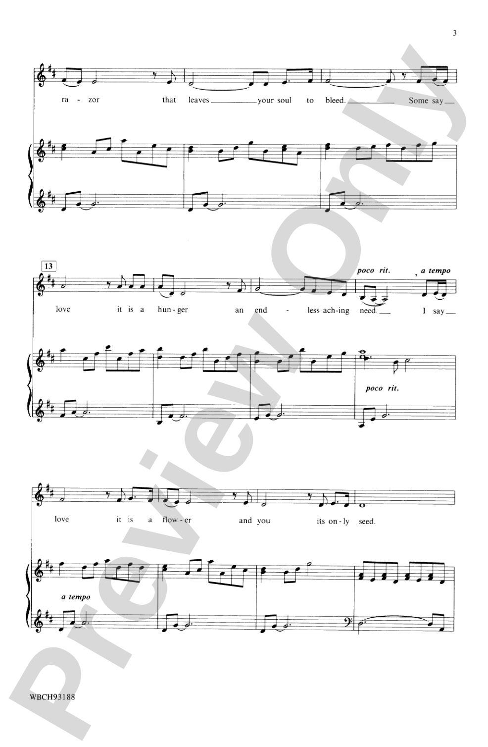 The Rose: SA Choral Octavo