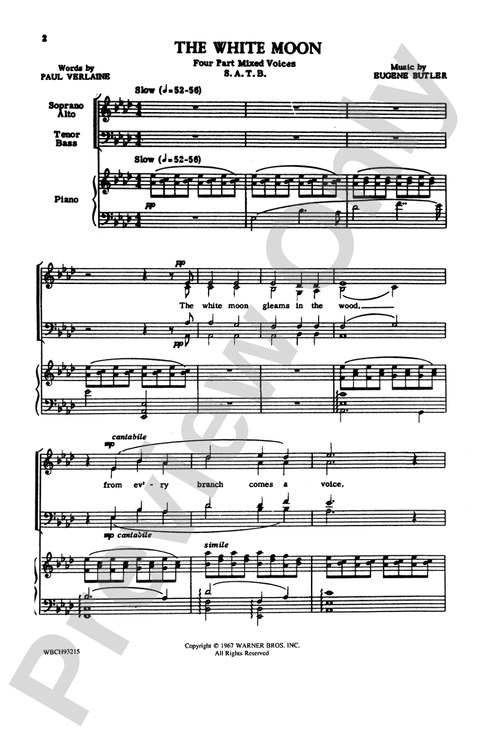The White Moon: SATB Choral Octavo