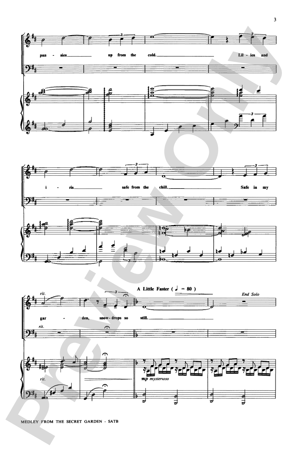 <I>The Secret Garden,</I> Medley from: SATB Choral Octavo