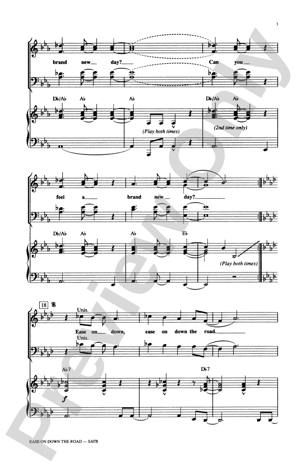 Ease on Down the Road: SATB Choral Octavo