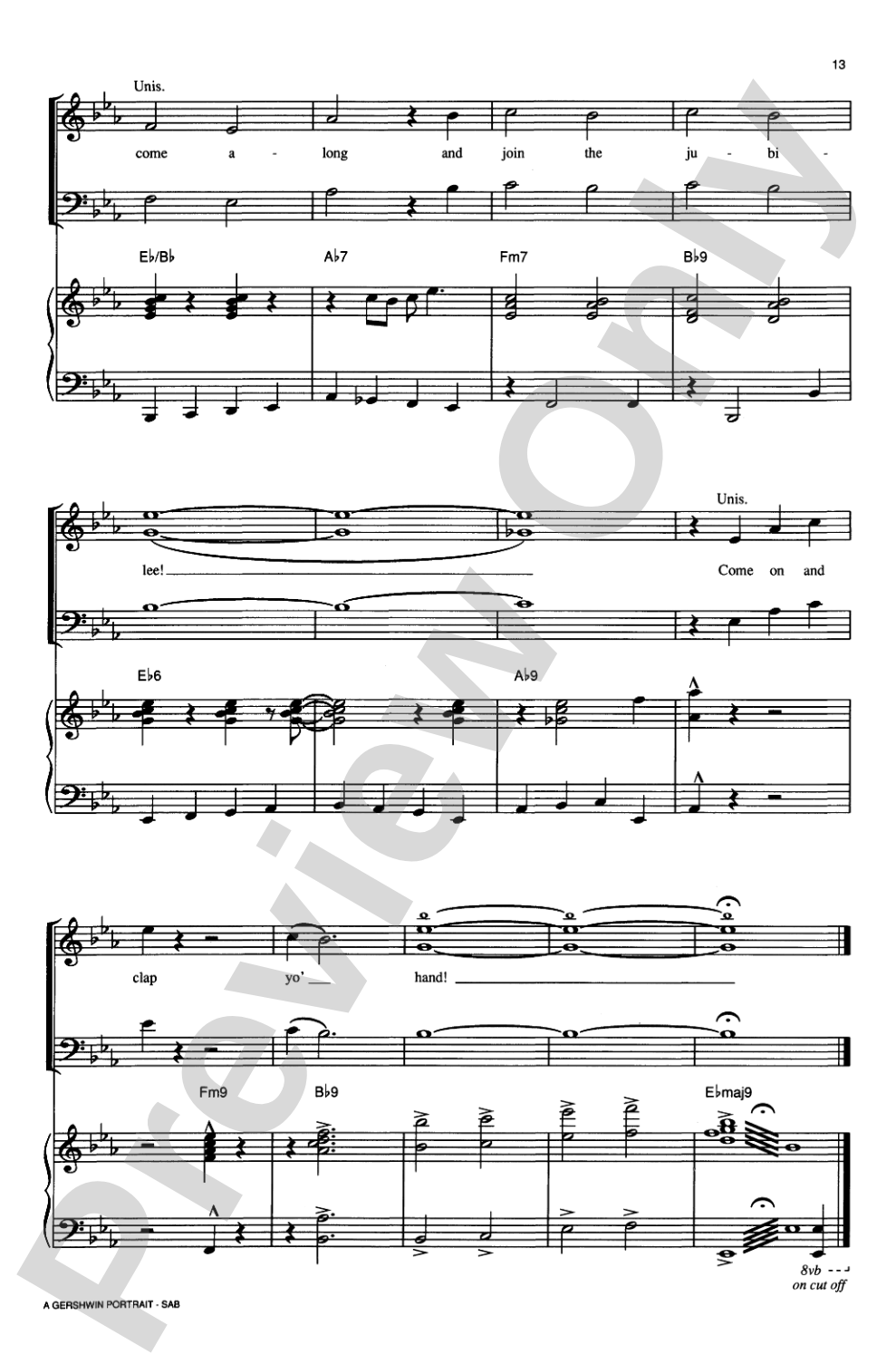 A Gershwin Portrait! The Music of George and Ira Gershwin: SAB Choral Octavo