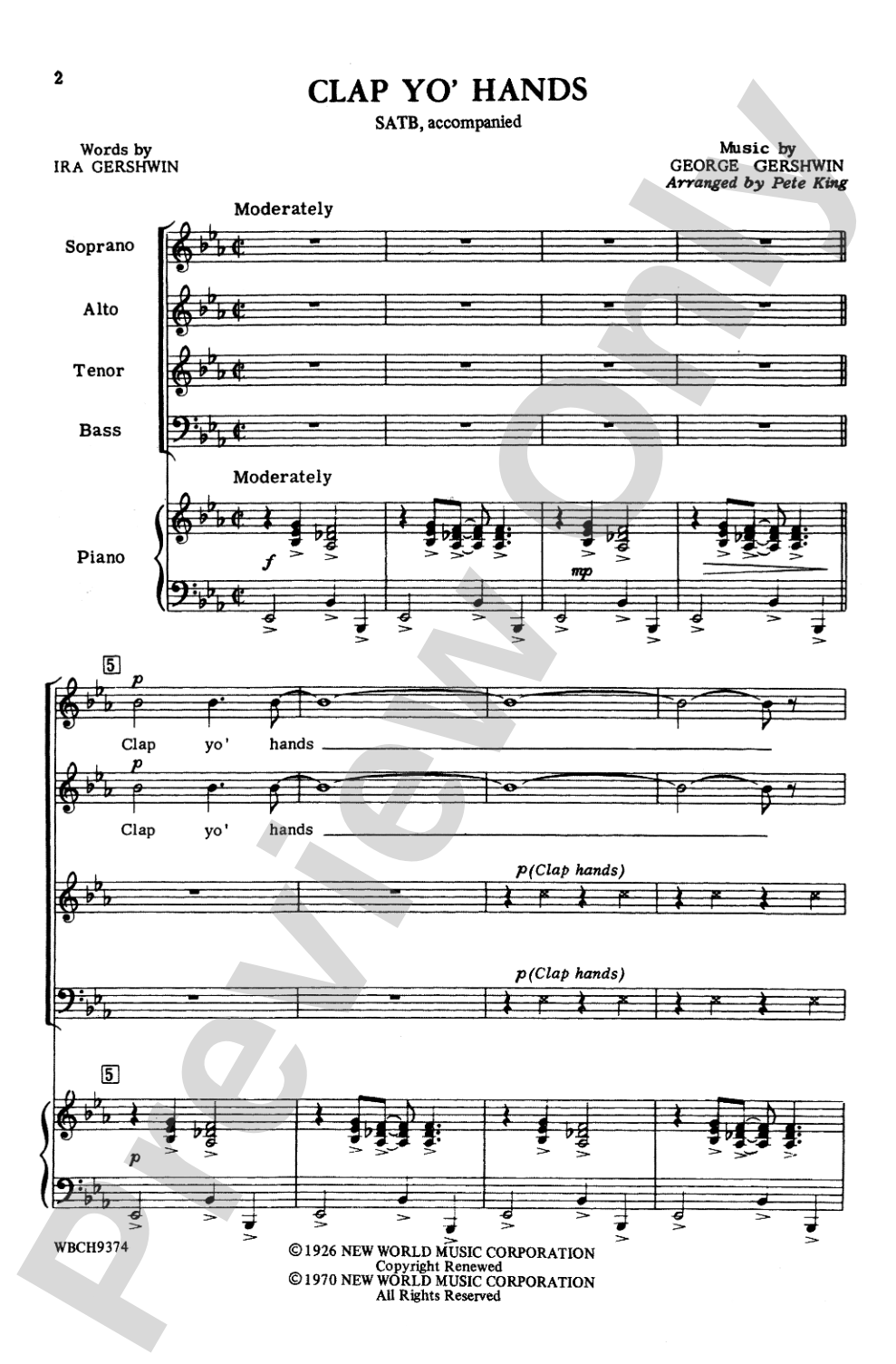 Clap Yo' Hands: SATB Choral Octavo