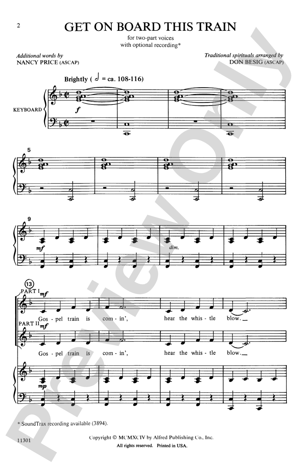 Get on Board This Train: 2-Part Choral Octavo