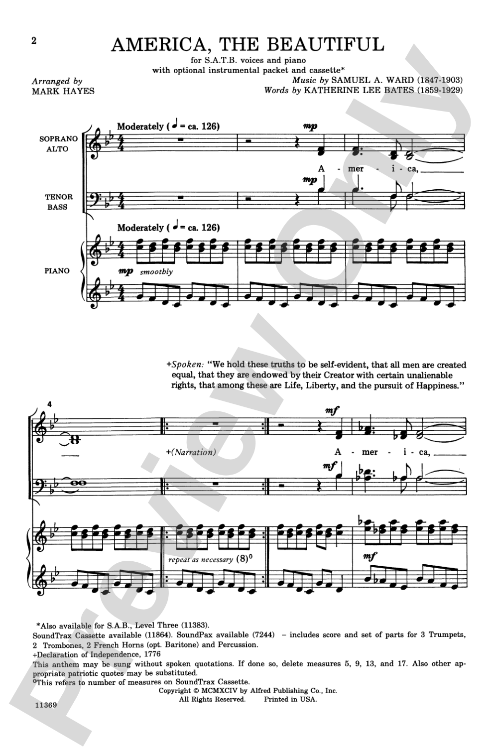 America, the Beautiful: SATB Choral Octavo