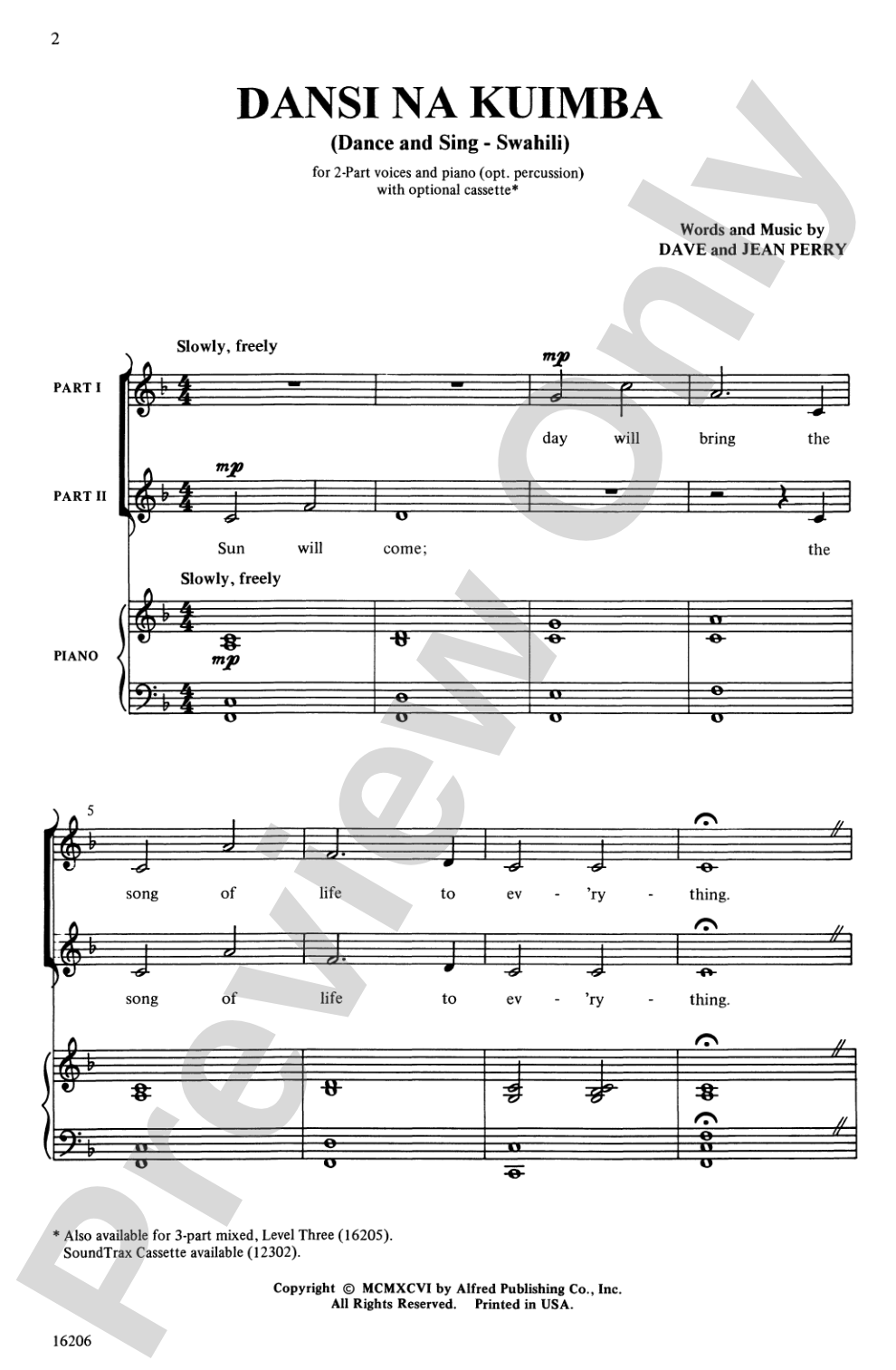 Dansi Na Kuimba (Dance and Sing-Swahili): 2-Part Choral Octavo