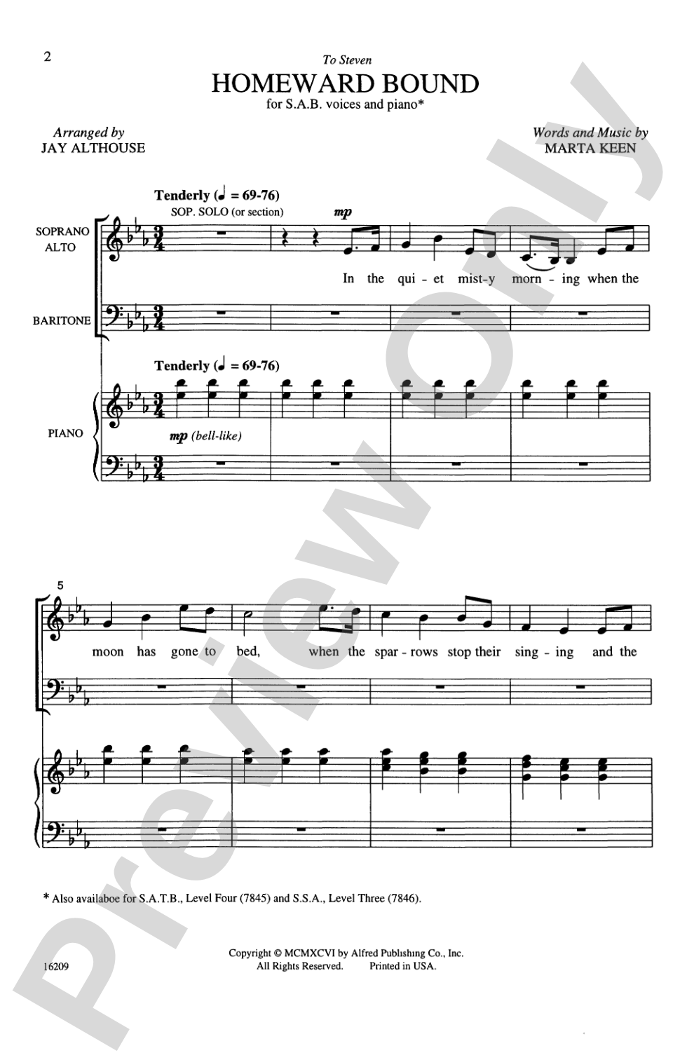 Homeward Bound: SAB Choral Octavo