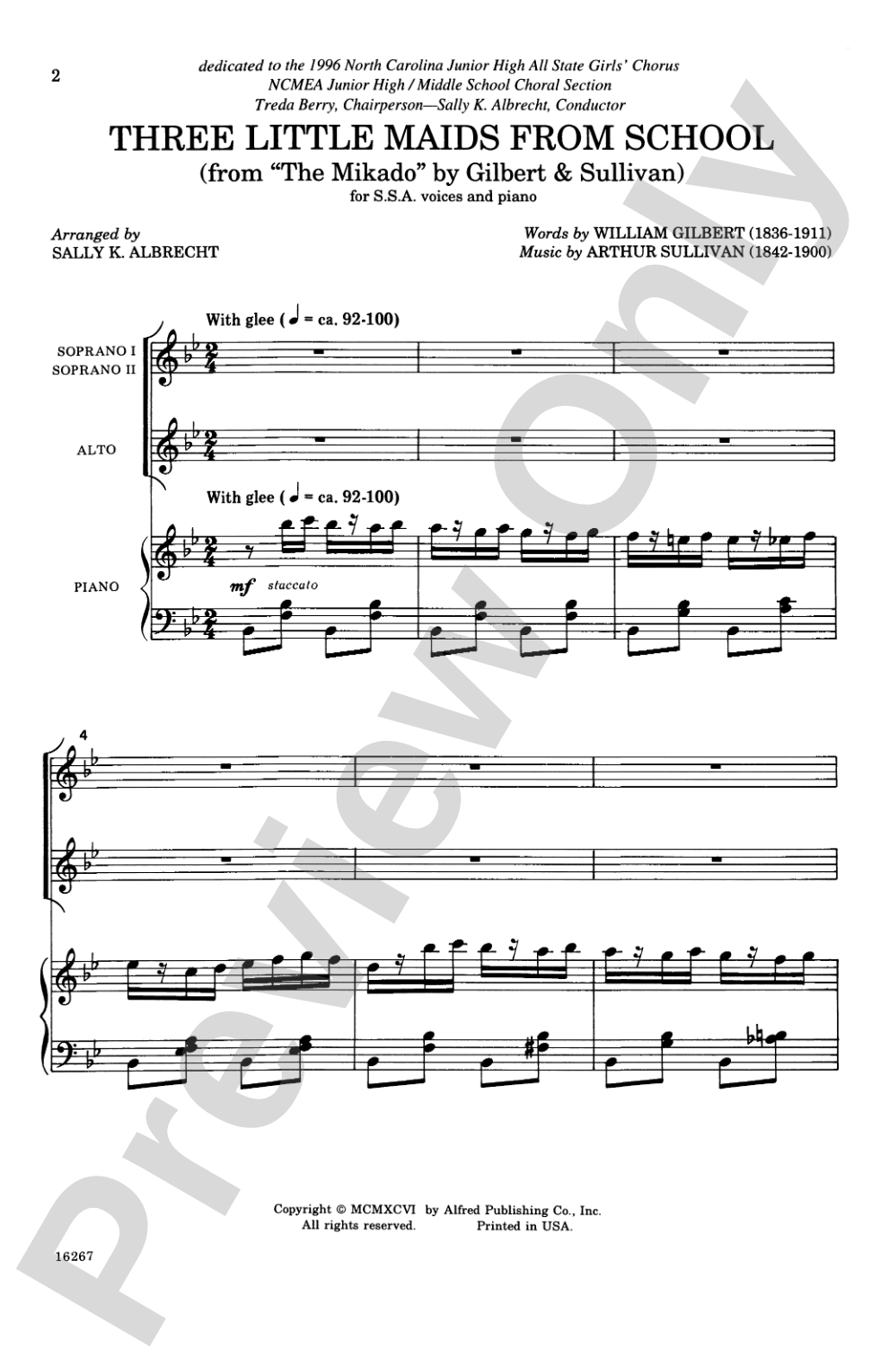 Three Little Maids from School (from <i>The Mikado</i>): SSA Choral Octavo