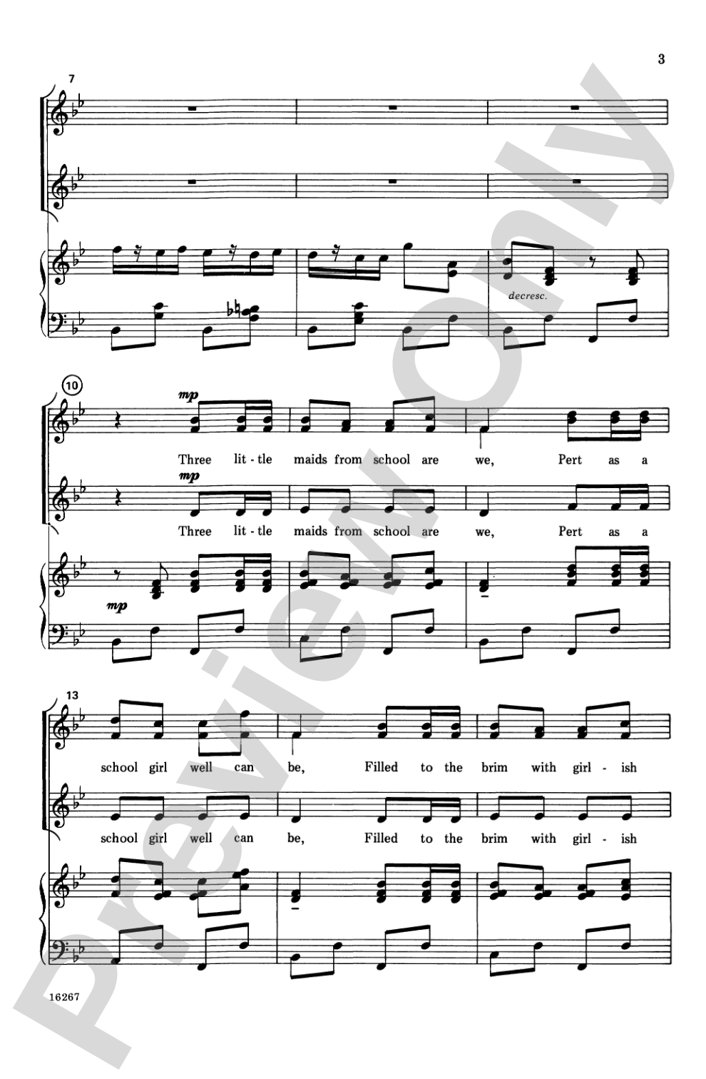 Three Little Maids from School (from <i>The Mikado</i>): SSA Choral Octavo