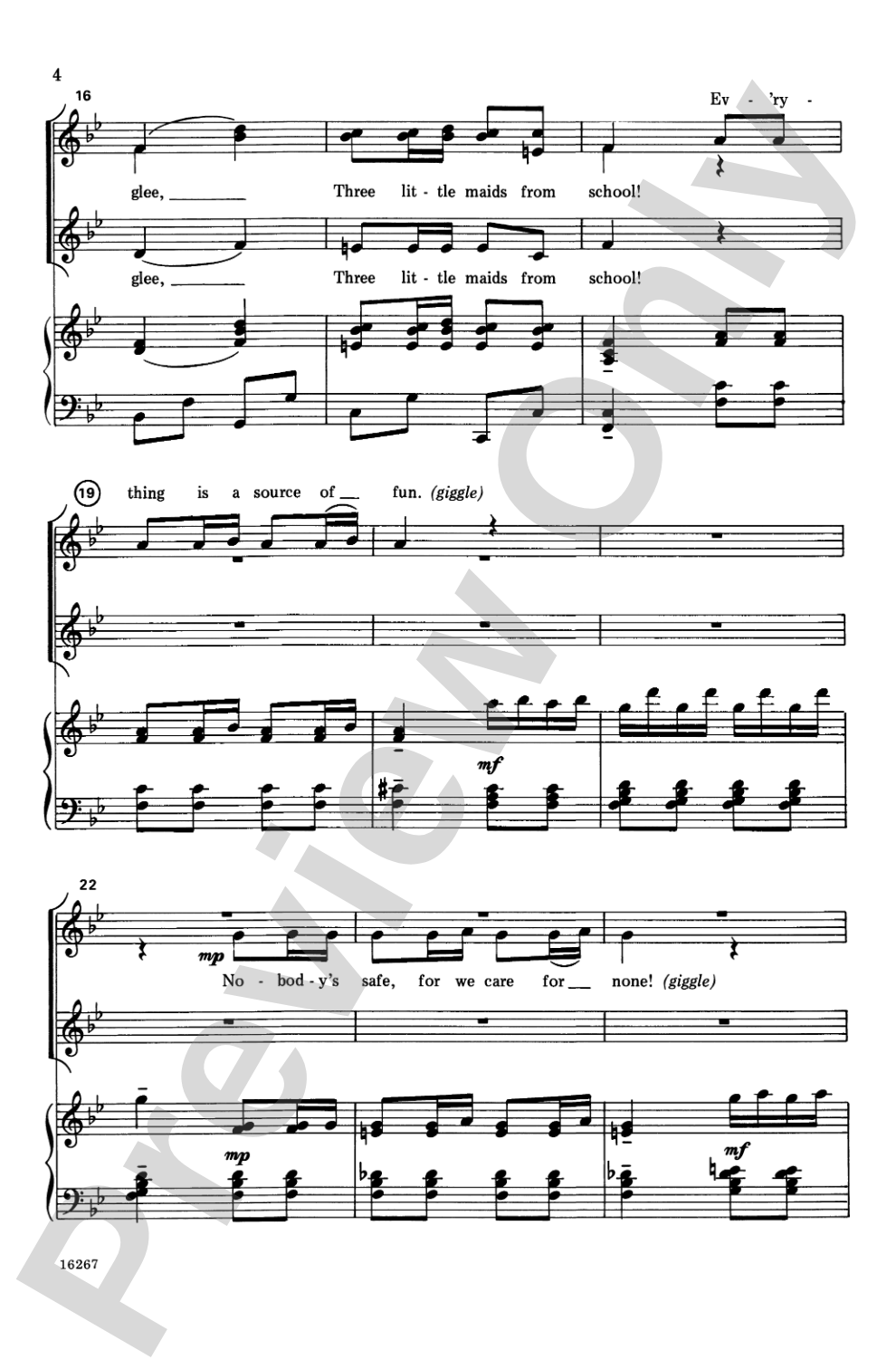 Three Little Maids from School (from <i>The Mikado</i>): SSA Choral Octavo